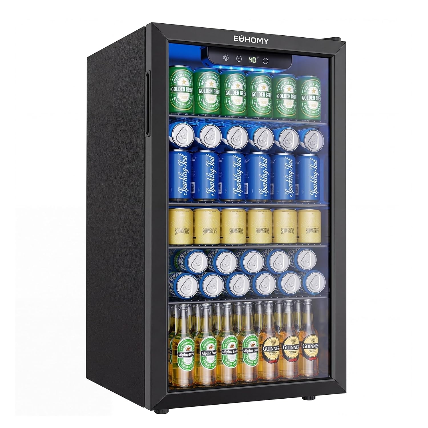 Wine Beer Mini Fridge - Мини-холодильник на 130 банок с стеклянной