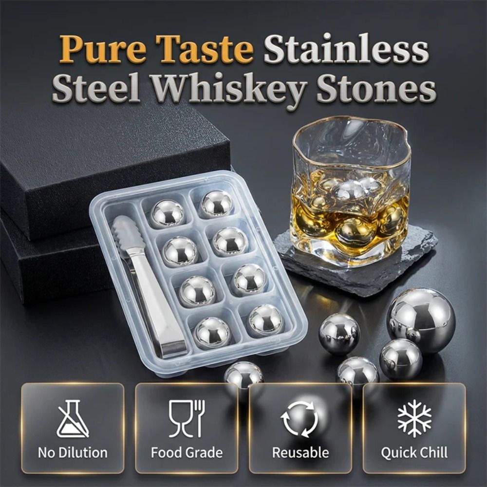 Whiskey Stone Set - 25-мм многоразовые кубики льда из нержавеющей